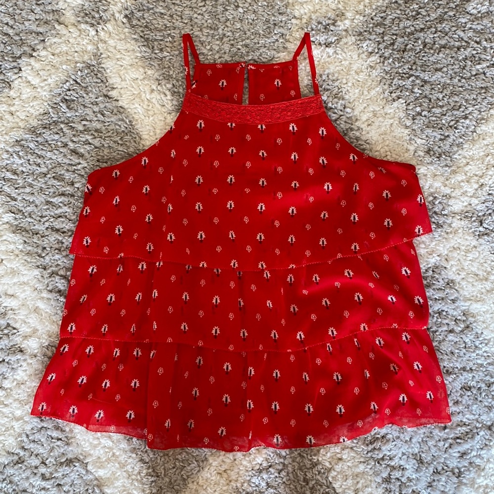 abercrombie & fitch ruffle tank top
